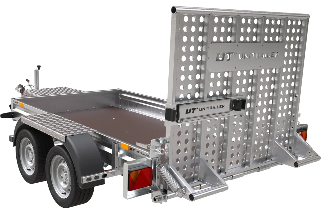 Remorque de chantier pour le transport d’une mini-pelle – UNITRAILER STARK 3 260