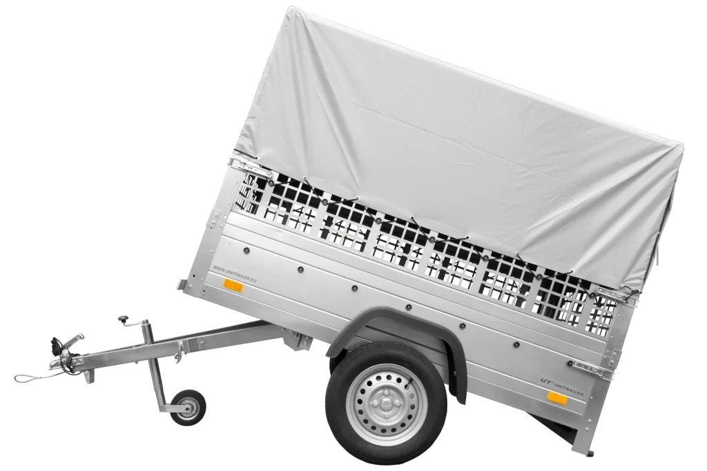 Remorque simple essieu 200×106 avec bâche haute, arceau, rehausses de ridelles et roue jockey – Garden Trailer 200 KIPP