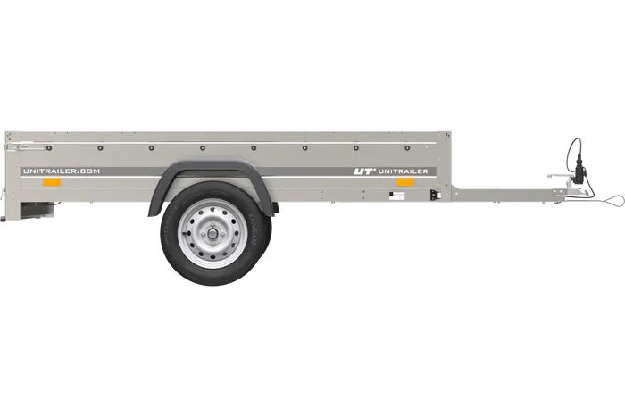 Remorque voiture simple essieu Unitrailer Garden Trailer 230 x 125 cm avec timon fixe 500/750 kg